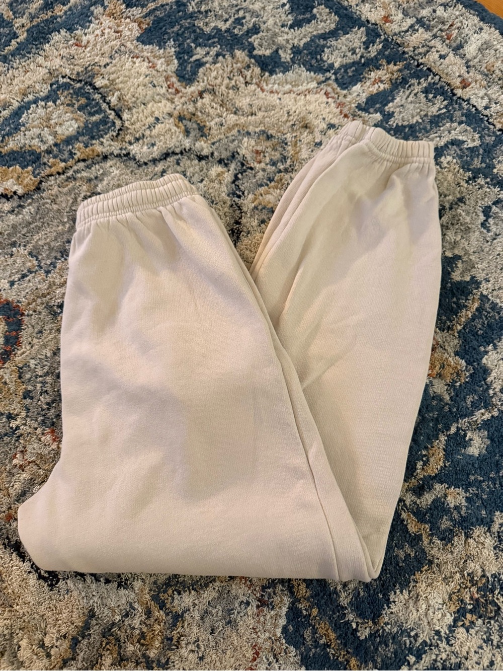 PrettyLittleThing Cozy Elastic-Waist Sweatpants Bottoms in Cream